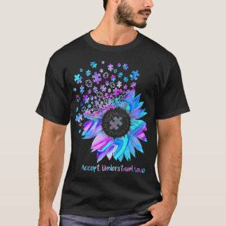 Akzeptiert Liebe Sonnenblumenautismus (2) T-Shirt