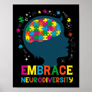 Akzeptiert Neurodiversität Autismus-Bewusstsein Ad Poster