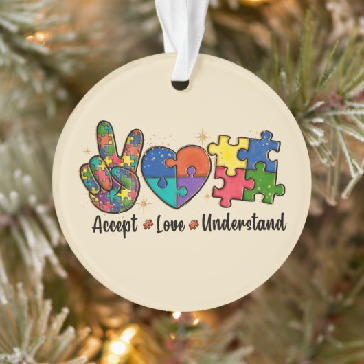 Akzeptierte Liebe - Bewusstsein für Autismus Ornament (Baum)