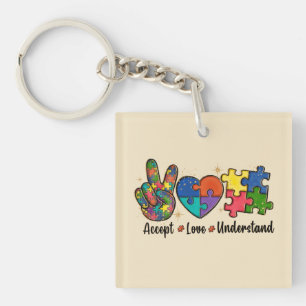 Akzeptierte Liebe - Bewusstsein für Autismus Schlüsselanhänger