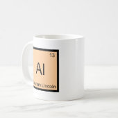 Al - Abraham Lincoln Funny Chemistry Element T-Shi Kaffeetasse (Vorderseite Links)