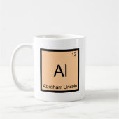 Al - Abraham Lincoln Funny Chemistry Element T-Shi Kaffeetasse (Links)