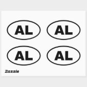 AL Alabama Ovaler Aufkleber (Blatt)