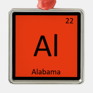 Al - Alabama-Staats-Chemie-periodische Ornament Aus Metall