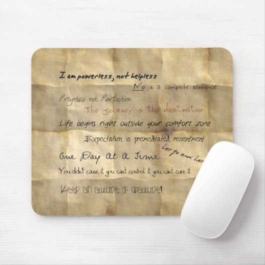 Al-anon Slogans motivierend Mousepad (Mit Mouse)