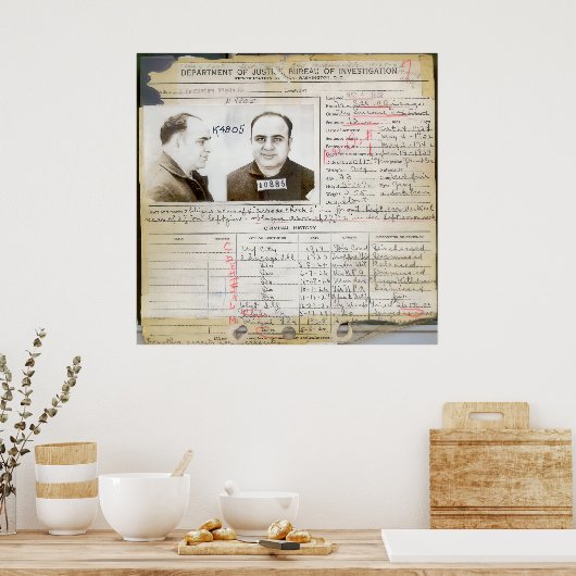 AL CAPONE CRIMINAL GESCHICHTE 1932 POSTER (Küche)