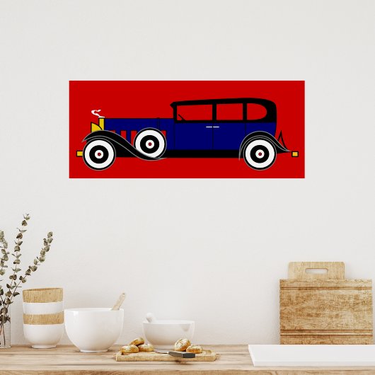 Al Capone's Cadillac 16 V - Roaring 20 Poster (Küche)
