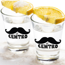 Al Centro Cool Mexican Mustache Typografie Schnapsglas