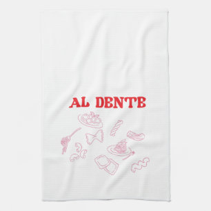 Al Dente Pink und Red Geschirrtuch