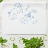 Al Dente Red und Blue Geschirrtuch (Gefaltet)