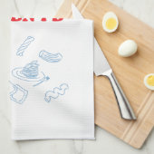 Al Dente Red und Blue Geschirrtuch (Viertel Falte)