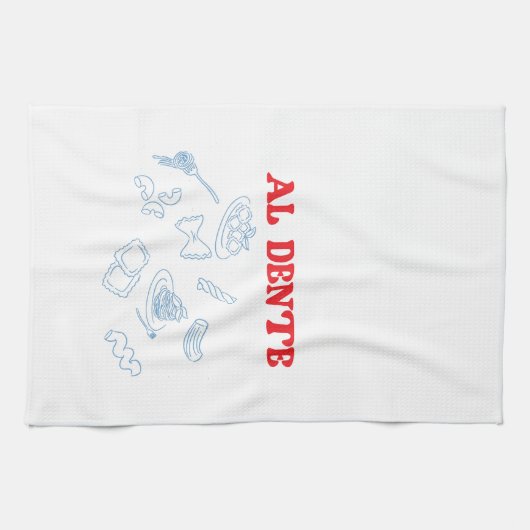 Al Dente Red und Blue Geschirrtuch (Horizontal)