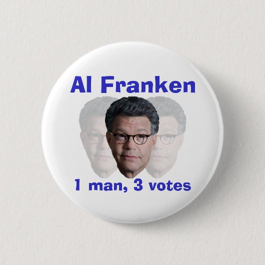 Al Franken: 1 Mann, 3 Stimmen Button (Vorderseite)
