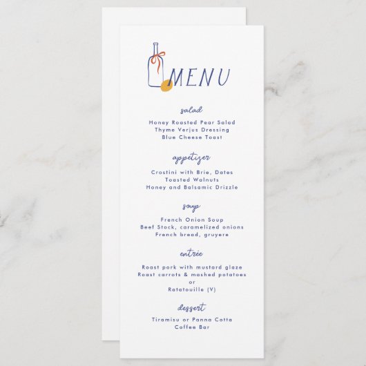 Al Fresco Wine Lemon Menükarte (Vorne/Hinten)