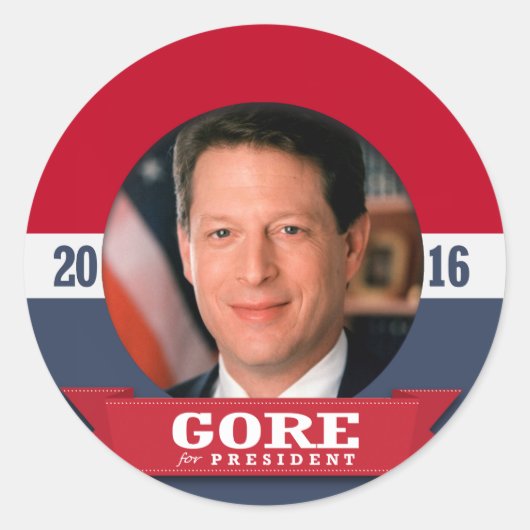 AL GORE 2016 RUNDER AUFKLEBER (Vorderseite)