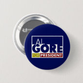 Al Gore für Präsident V1 Button (Vorne & Hinten)