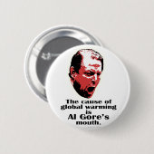 Al Gore globales Erwärmungs-Schwarzes Button (Vorne & Hinten)