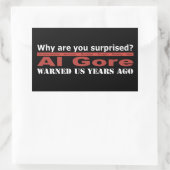 Al Gore warnte uns Rechteckiger Aufkleber (Tasche)