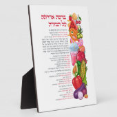 Al haMichya Hebrew Segen nach dem Essen farbenfroh Fotoplatte (Seite)