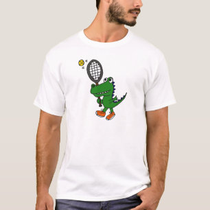AL lustiger Alligator, der Tennis spielt T-Shirt