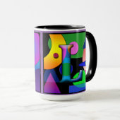 "AL"-Monogramm Kaffee-Tasse 15 oz Tasse (VorderseiteRechts)