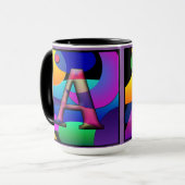 "AL"-Monogramm Kaffee-Tasse 15 oz Tasse (Vorderseite Links)