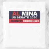 Al Myna US Senate Merchandise Rechteckiger Aufkleber (Tasche)