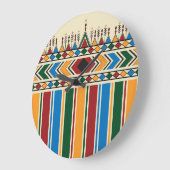 Al-Qatt Al-Asiri inspirierte geometrische Muster. Große Wanduhr (Winkel)