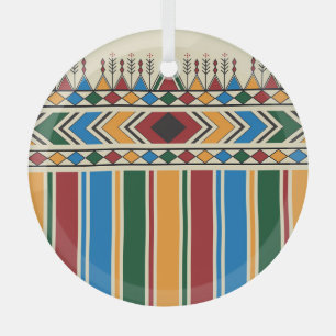 Al-Qatt Al-Asiri inspirierte geometrische Muster. Ornament Aus Glas