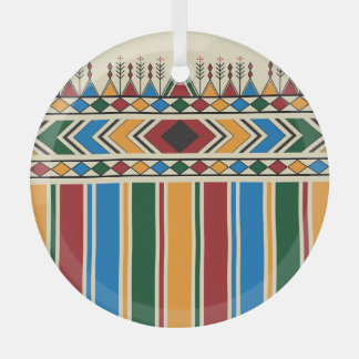 Al-Qatt Al-Asiri inspiriertes geometrisches Muster Ornament Aus Glas