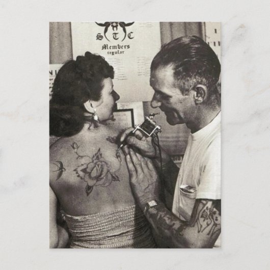 Al Shieferly tattoos Rose Postkarte (Vorderseite)