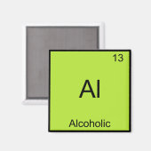 Al - Symbol für alkoholische Chemie Magnet (Vorderseite/Rückseite)