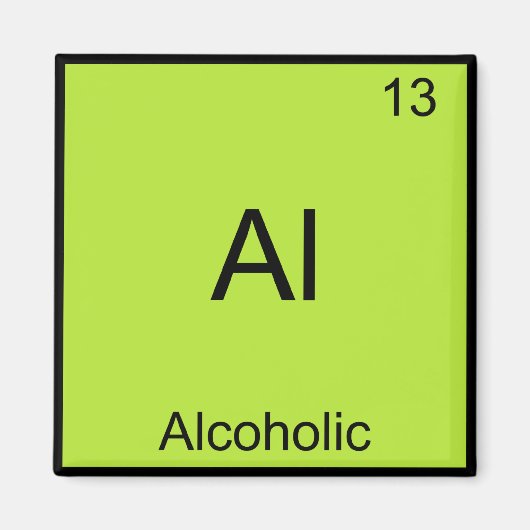 Al - Symbol für alkoholische Chemie Magnet (Vorne)
