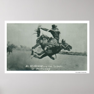 Al Wilkenson riding Torpedo. Poster