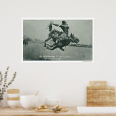 Al Wilkenson riding Torpedo. Poster (Küche)