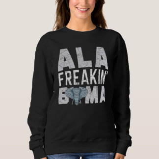 Ala Freakin Bama Alabama Elephant Distressed Sweatshirt