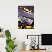 ALA LITTORIA Airlines Italy Retro Travel Poster Ad (Heimbüro)