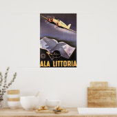 ALA LITTORIA Airlines Italy Retro Travel Poster Ad (Küche)
