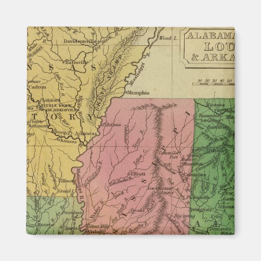 Ala, Miss, La, Ark Magnet (Vorne)