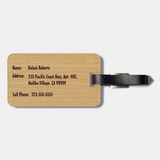 Ala Moana Diamant-Kopf-hawaiisches Gepäckanhänger (Rückseite horizontal)