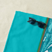 Ala Moana Diamond Head Hawaiian Surf Sign - Aqua Strandtuch (Beispiel)