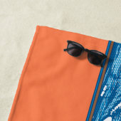 Ala Moana Diamond Head Hawaiian Surf Sign - Orange Strandtuch (Beispiel)