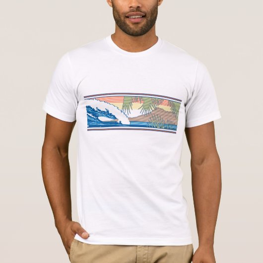 Ala Moana Diamond Head Hawaiian Surf Sign T-Shirt (Vorderseite)