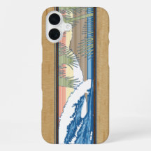 Ala Moana Hawaiian Faux Koa Holz Surf Sign Case-Ma