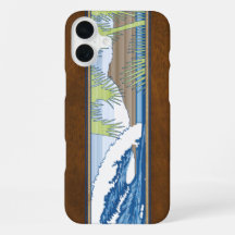 Ala Moana Hawaiian Faux Koa Holz Surfbrett Sign Ca