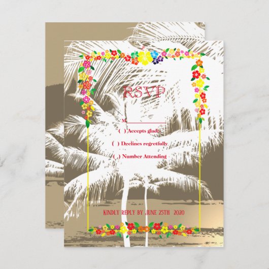 Ala Moana RSVP Karte (Vorne/Hinten)