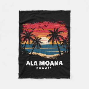 Ala Moana Strand Hawaii Surfboarder Palme Souvenir Fleecedecke