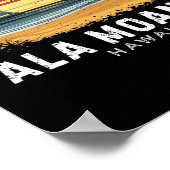 Ala Moana Strand Hawaii Surfbrett Strand Poster (Ecke)