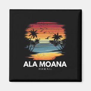 Ala Moana Strand Hawaii Surfbrett Surfen Vintage Magnet