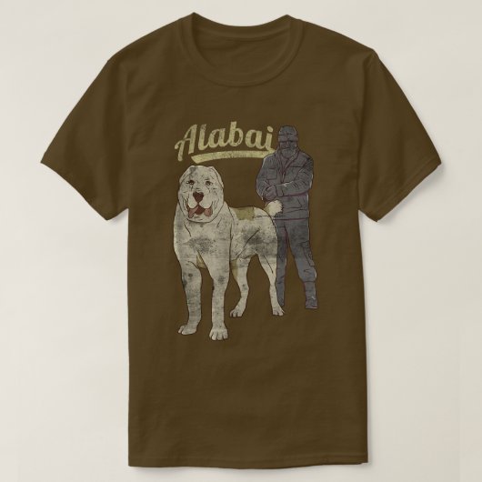 Alabai Hund liebt Männer im Retro-Stil Frauen und T-Shirt (Design vorne)